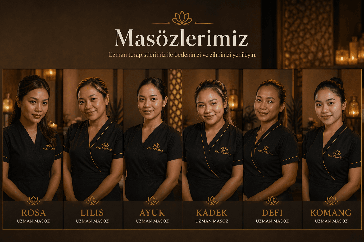 Efe Termal Otel uzman masöz ekibi